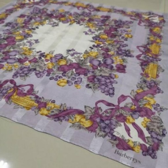 Burberry Nova Check Floral Print Silk Scarf - Picture 3 of 3